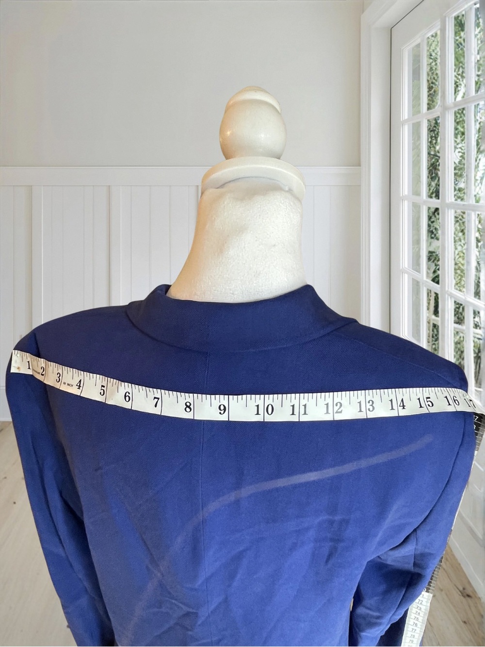 Vintage LAUREN RALPH LAUREN Women's Royal Blue Cotton Silk Blazer Jacket 10 - Picture 9 of 15